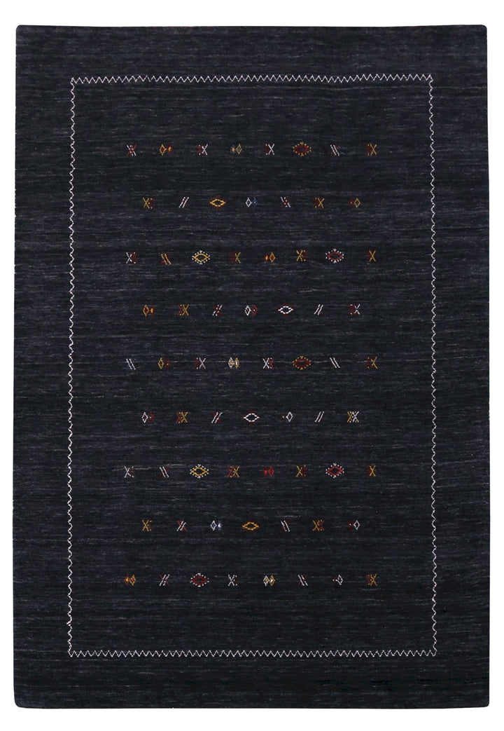 Modern Charcoal And White Hand Loomed Wool Area Rug - The Rug Decor