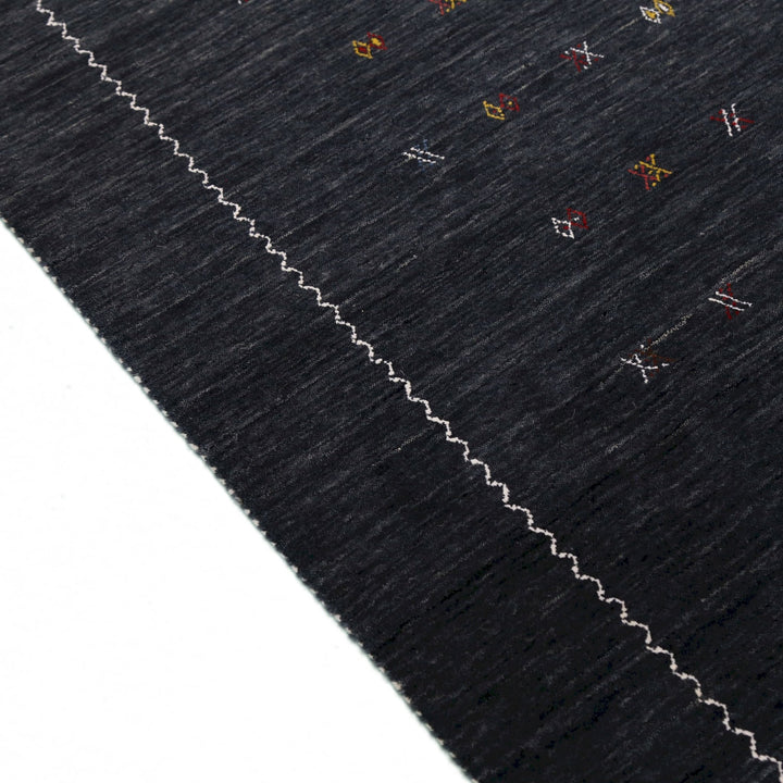 Modern Charcoal And White Hand Loomed Wool Area Rug - The Rug Decor