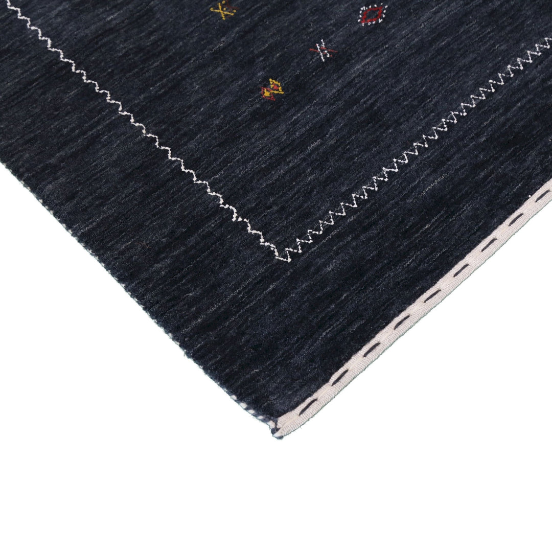 Modern Charcoal And White Hand Loomed Wool Area Rug - The Rug Decor