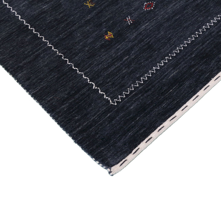 Modern Charcoal And White Hand Loomed Wool Area Rug - The Rug Decor
