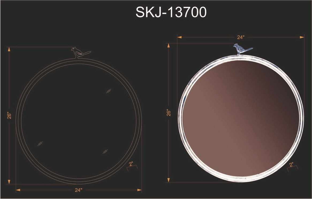 Modern charcoal Ring Framed wall mirror - The Rug Decor