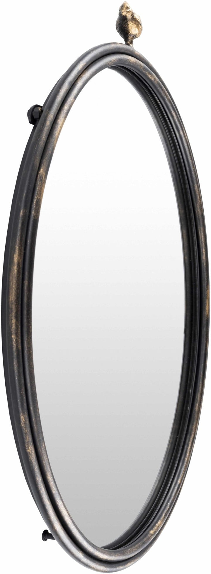 Modern charcoal Ring Framed wall mirror - The Rug Decor