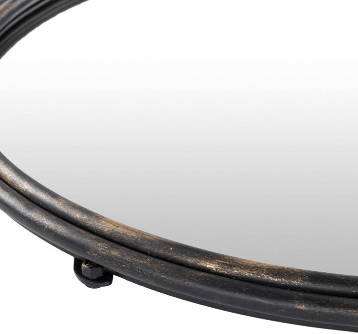 Modern charcoal Ring Framed wall mirror - The Rug Decor