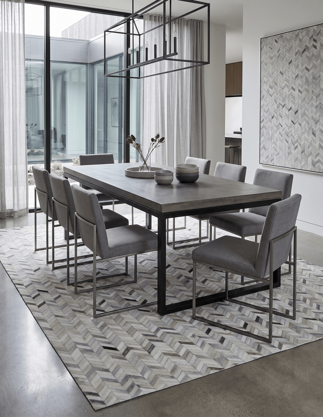 Modern Chevron Design Ivory and Silver Handmade Area Rug - The Rug Decor