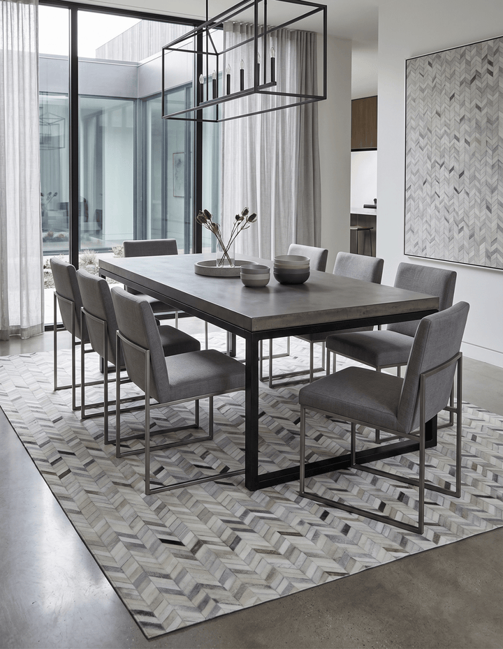 Modern Chevron Design Ivory and Silver Handmade Area Rug - The Rug Decor