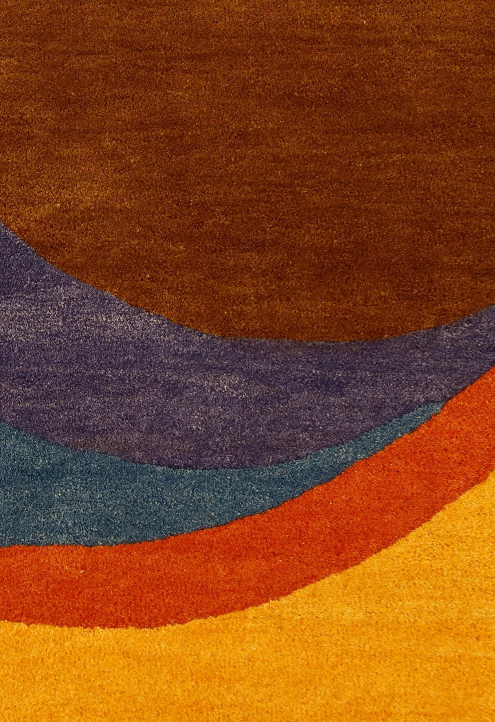 Modern Circles Style Colorful Hand Tufted 5x7 Wool Rug - The Rug Decor