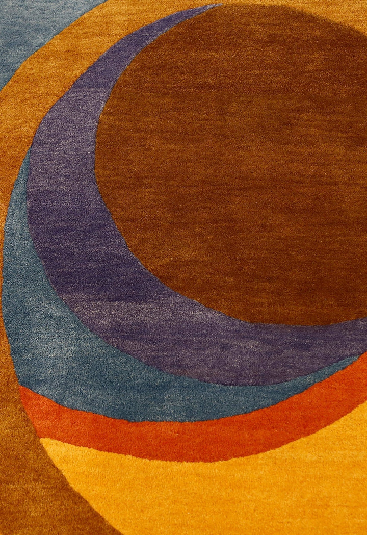 Modern Circles Style Colorful Hand Tufted 5x7 Wool Rug - The Rug Decor