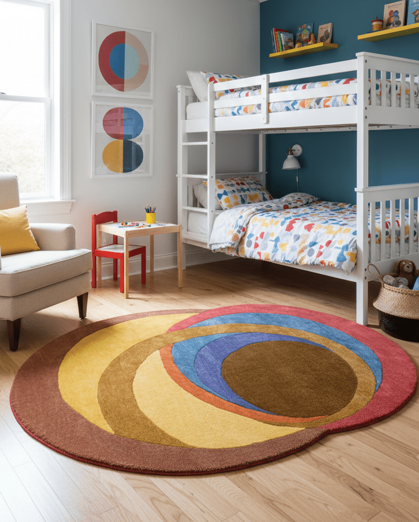 Modern Circles Style Colorful Hand Tufted 5x7 Wool Rug - The Rug Decor