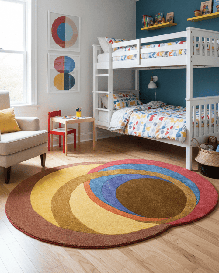 Modern Circles Style Colorful Hand Tufted 5x7 Wool Rug - The Rug Decor