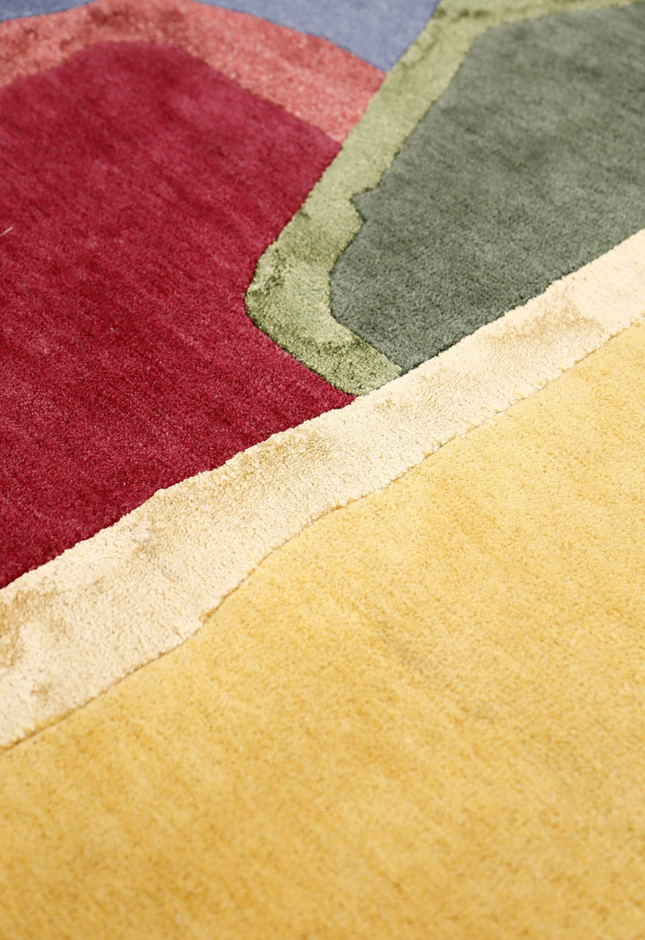 Modern Color Blocks Hand Tufted 5x8 Wool Area Rug - The Rug Decor