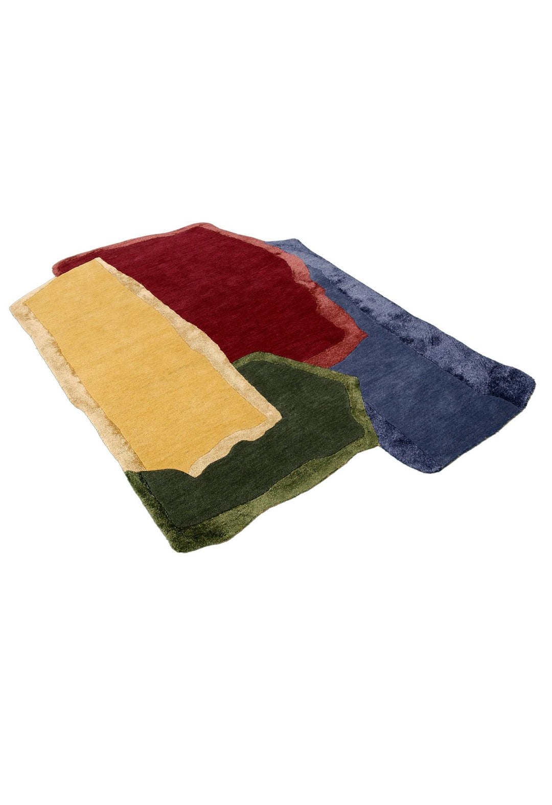 Modern Color Blocks Hand Tufted 5x8 Wool Area Rug - The Rug Decor