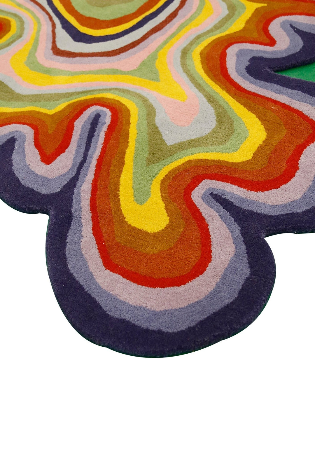 Modern Colorburst Ripple Hand Tufted 6x6 Wool Rug - The Rug Decor