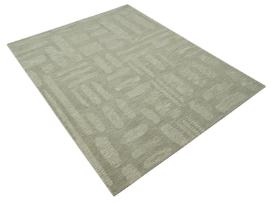 Modern Contemporarry Olive and Ivory Hand Tufted Custom Made wool rug - The Rug Decor