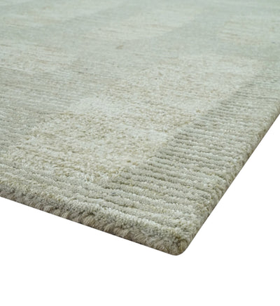 Modern Contemporarry Olive and Ivory Hand Tufted Custom Made wool rug - The Rug Decor