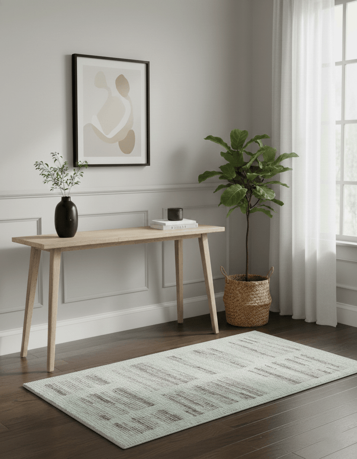 Modern Contemporary Beige And Gray Hand Knotted 2x3 Wool Area Rug - The Rug Decor