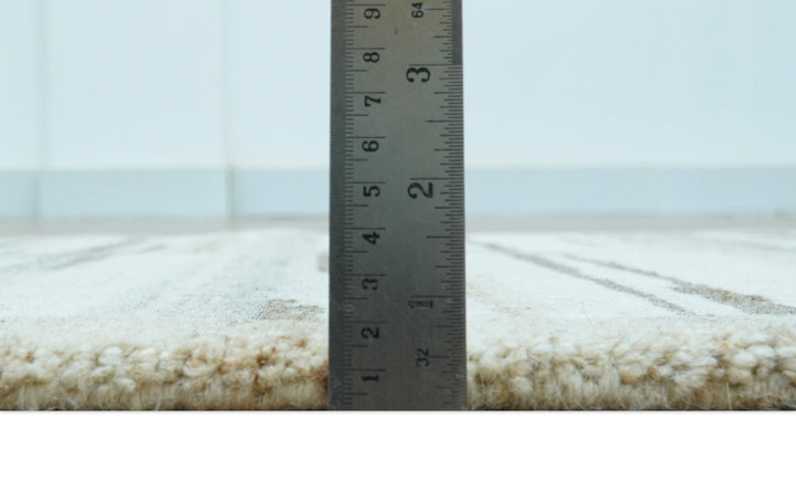 Modern Contemporary Beige Hand Knotted 2x3 Wool Area Rug - The Rug Decor