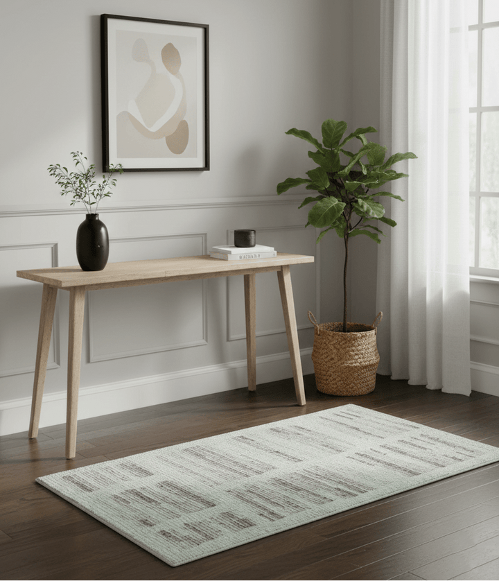 Modern Contemporary Beige Hand Knotted 2x3 Wool Area Rug - The Rug Decor