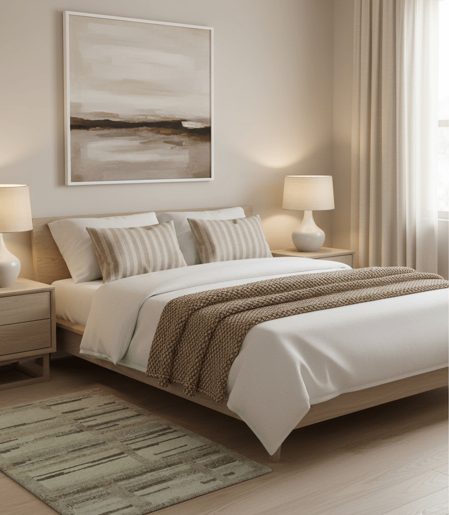 Modern Contemporary Beige Hand Knotted 2x3 Wool Area Rug - The Rug Decor