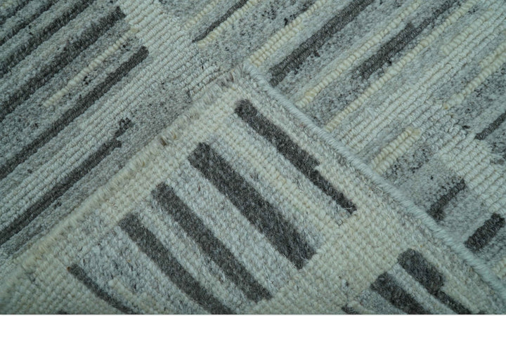 Modern Contemporary Charcoal And Gray 2x3 Wool Area Rug - The Rug Decor