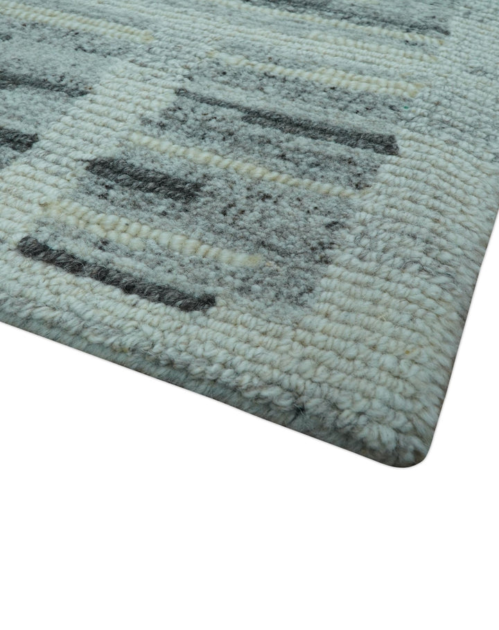 Modern Contemporary Charcoal And Gray 2x3 Wool Area Rug - The Rug Decor