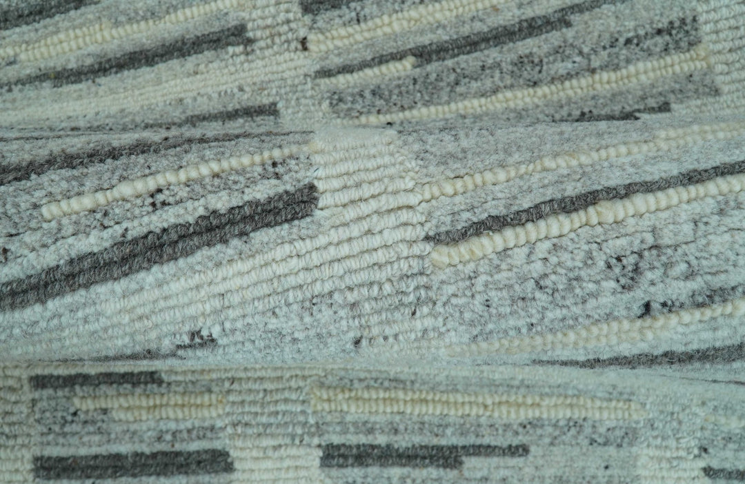 Modern Contemporary Charcoal And Gray 2x3 Wool Area Rug - The Rug Decor