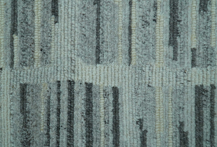 Modern Contemporary Charcoal And Gray 2x3 Wool Area Rug - The Rug Decor