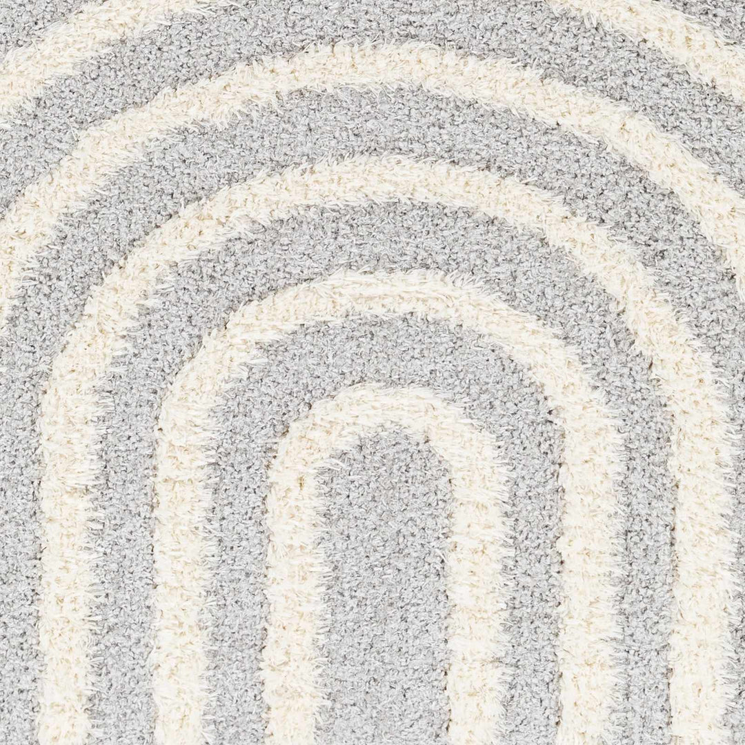 Modern Contemporary Gray and Beige Plush Pile Machine Woven Area Rug - The Rug Decor