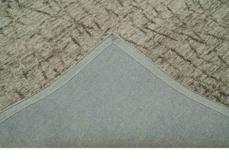 Modern Contemporary Ivory, Beige and Olive 5x8 Hand Tufted wool area rug - The Rug Decor