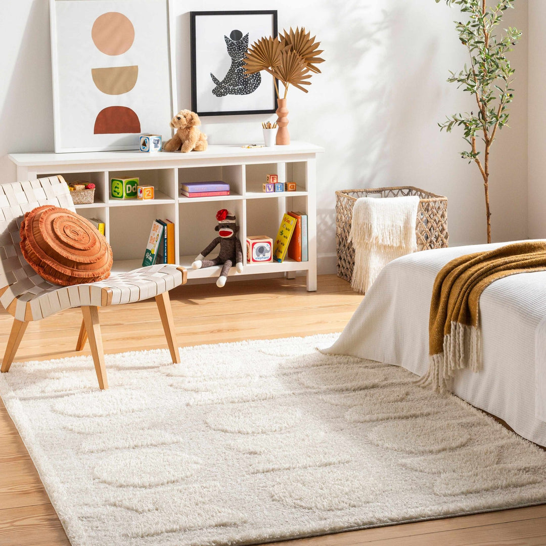Modern Contemporary Ivory Machine Woven Area Rug - The Rug Decor