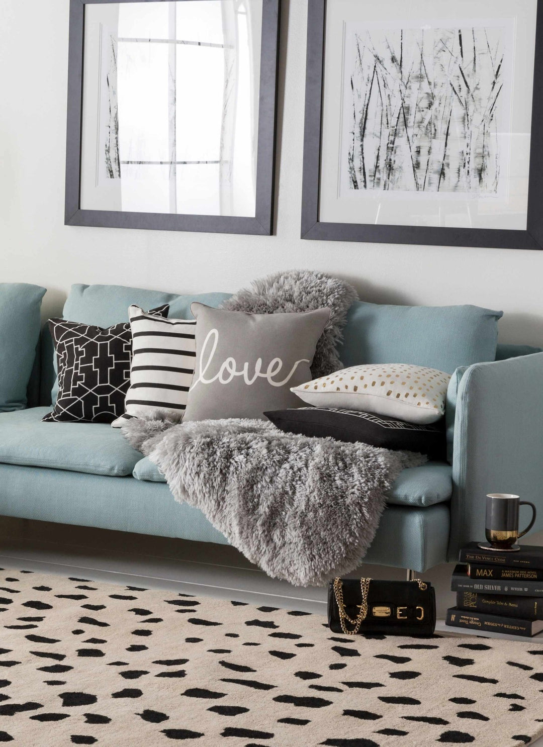 Modern Contemporary Leopard Print Beige and Black Hand Tufted wool Area Rug - The Rug Decor