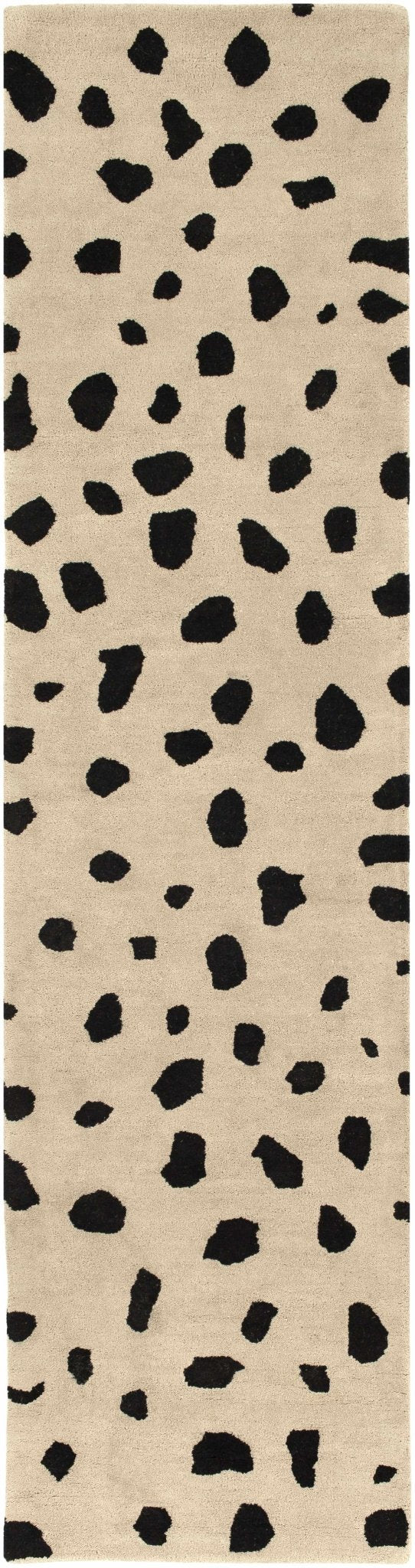 Modern Contemporary Leopard Print Beige and Black Hand Tufted wool Area Rug - The Rug Decor