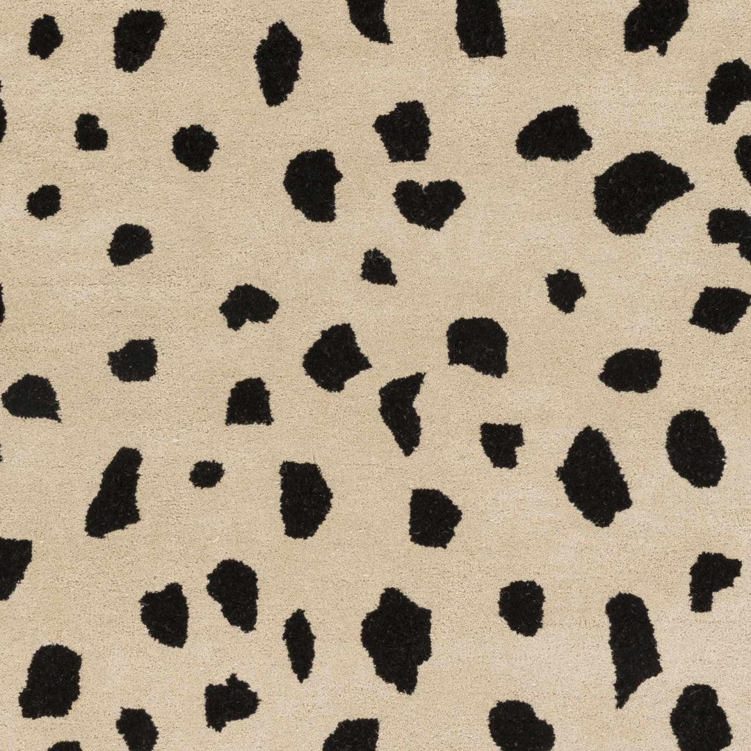 Modern Contemporary Leopard Print Beige and Black Hand Tufted wool Area Rug - The Rug Decor