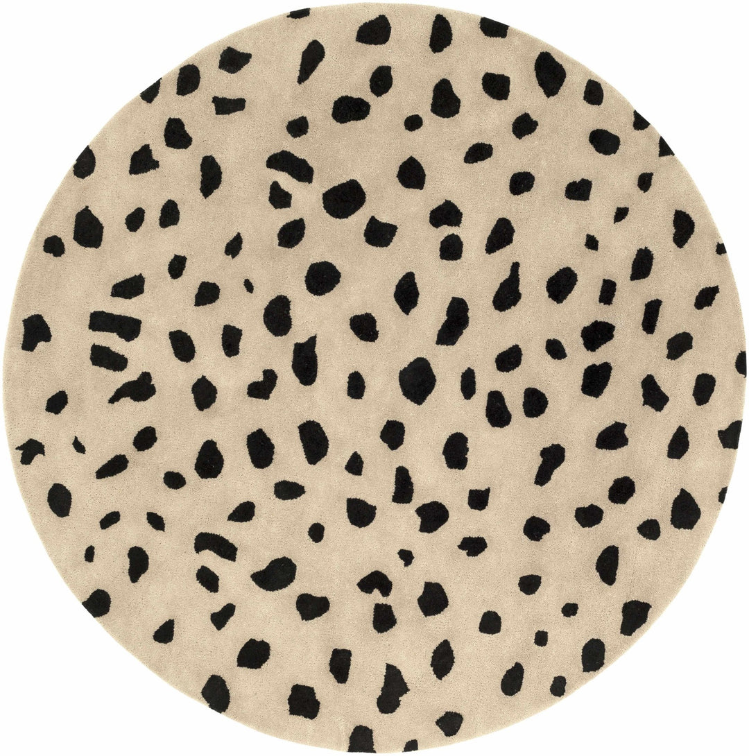 Modern Contemporary Leopard Print Beige and Black Hand Tufted wool Area Rug - The Rug Decor