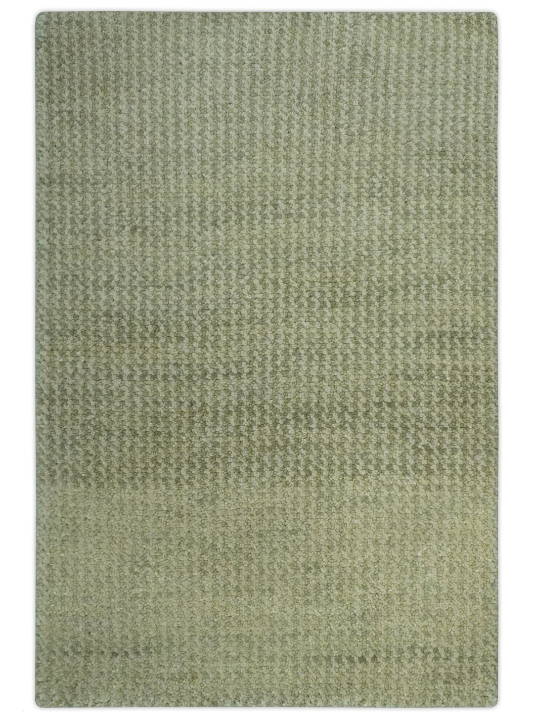 Modern Contemporary Olive, Beige and Ivory Stripes Design Custom Made wool area Rug - The Rug Decor