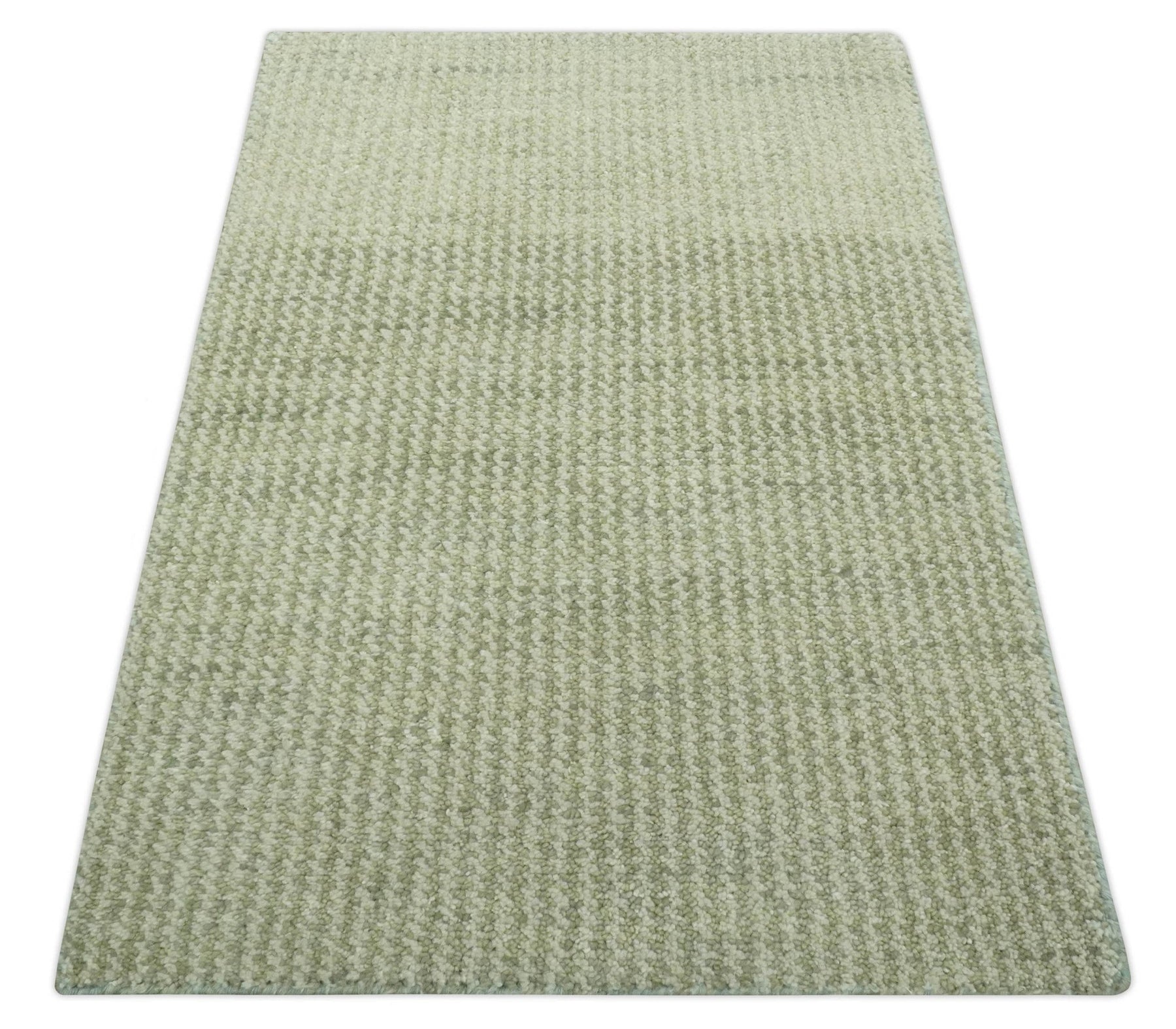 Modern Contemporary Olive, Beige and Ivory Stripes Design wool Rug ...