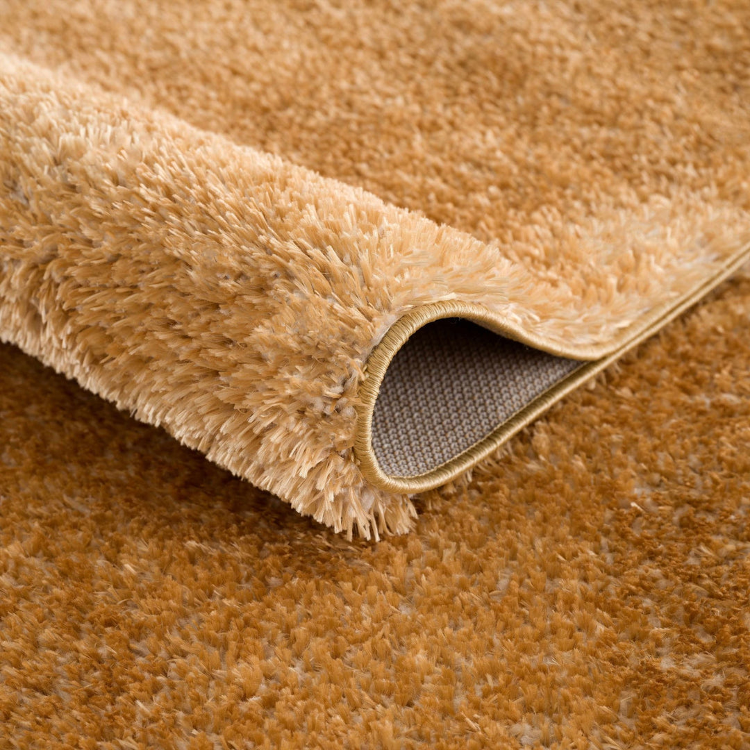 Modern Contemporary Solid Plush Gold Area rug - The Rug Decor