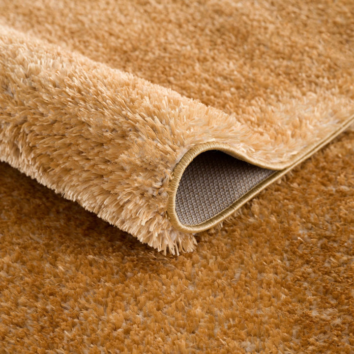 Modern Contemporary Solid Plush Gold Area rug - The Rug Decor