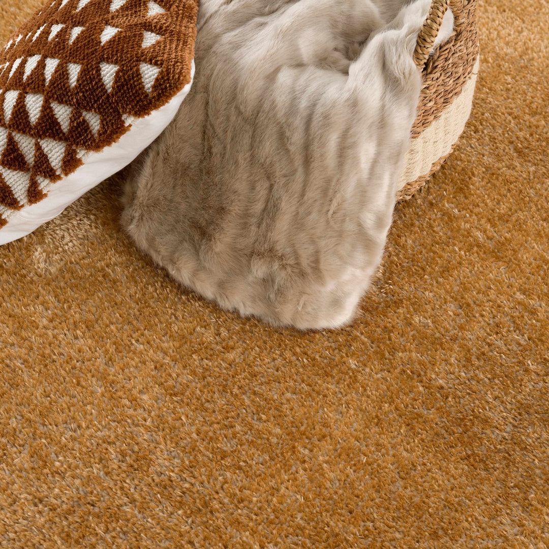 Modern Contemporary Solid Plush Gold Area rug - The Rug Decor