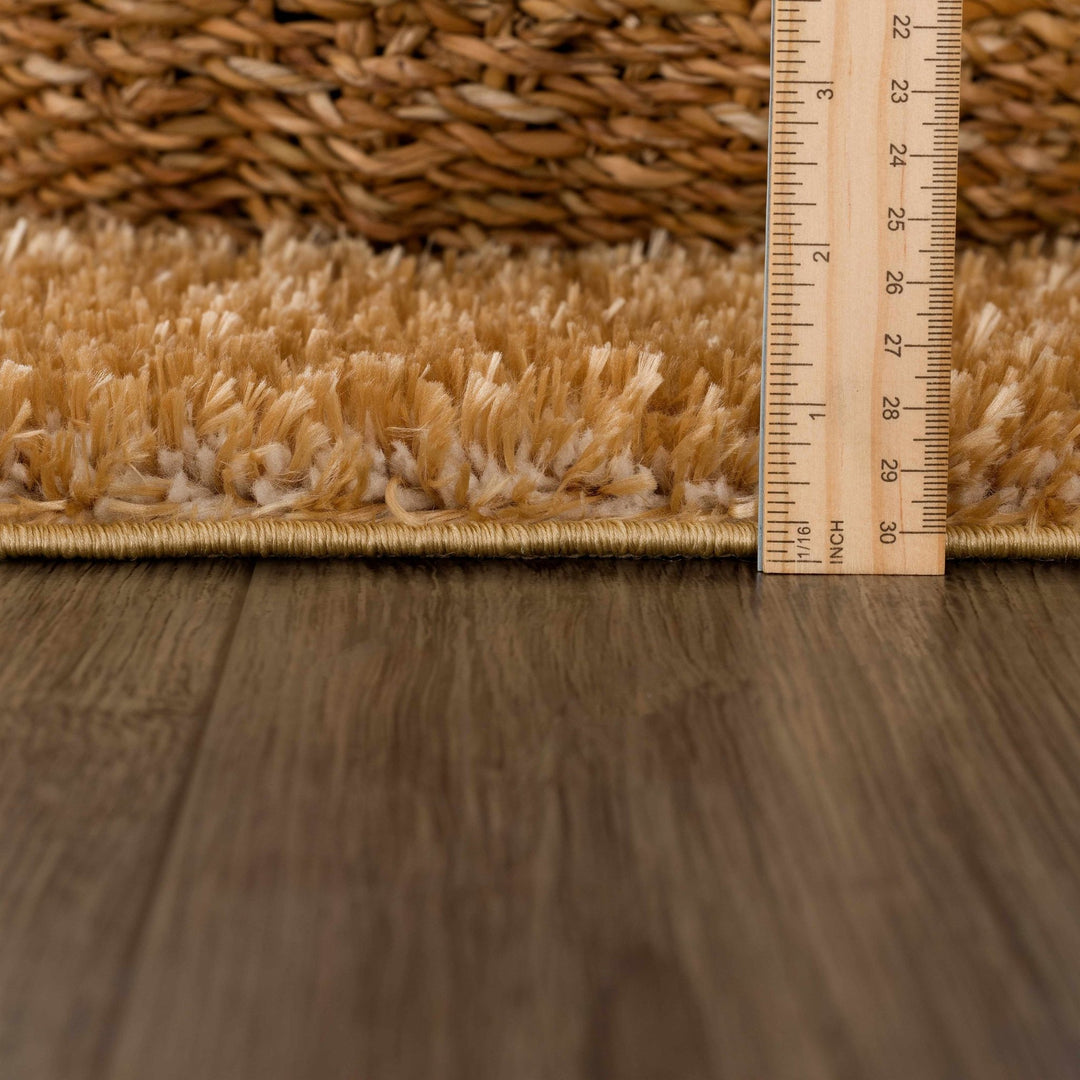 Modern Contemporary Solid Plush Gold Area rug - The Rug Decor