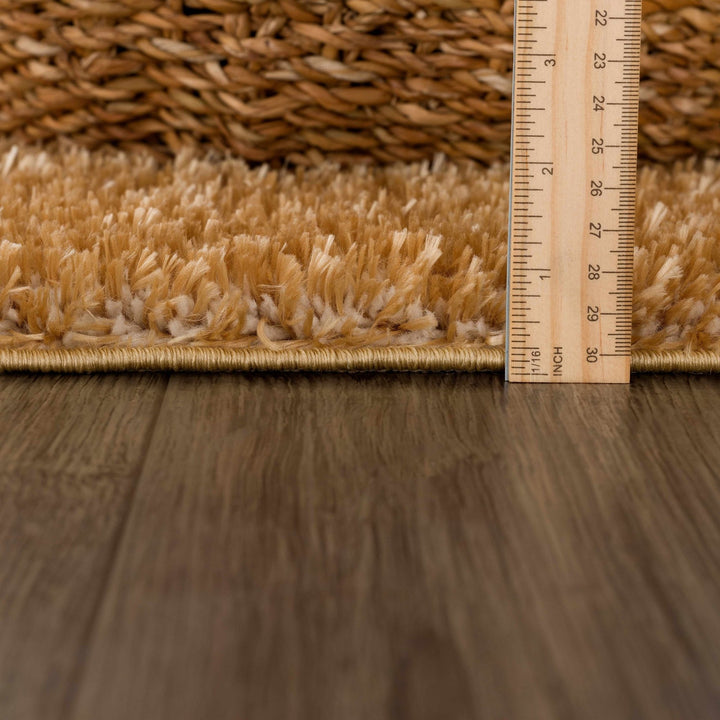 Modern Contemporary Solid Plush Gold Area rug - The Rug Decor