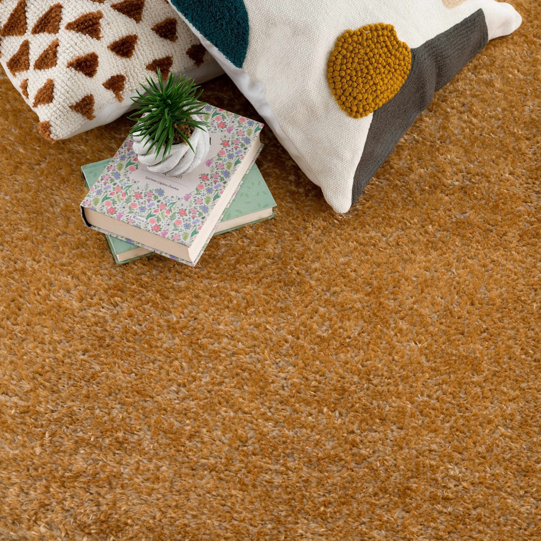 Modern Contemporary Solid Plush Gold Area rug - The Rug Decor