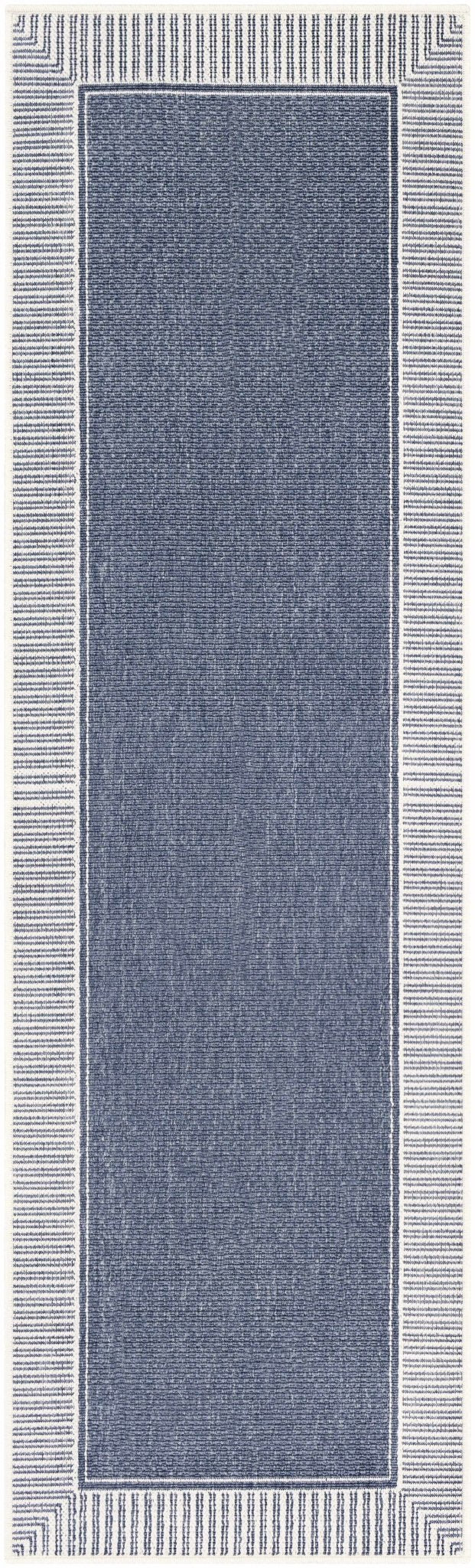 Modern Contemporary Stripes Pattern Blue and Ivory Multi Size Outdoor Area Rug - The Rug Decor