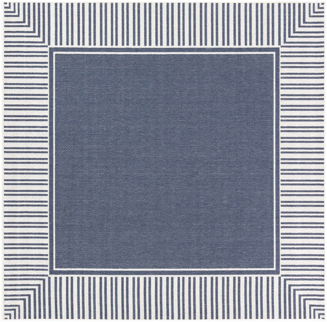 Modern Contemporary Stripes Pattern Blue and Ivory Multi Size Outdoor Area Rug - The Rug Decor