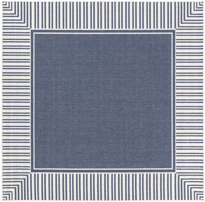 Modern Contemporary Stripes Pattern Blue and Ivory Multi Size Outdoor Area Rug - The Rug Decor