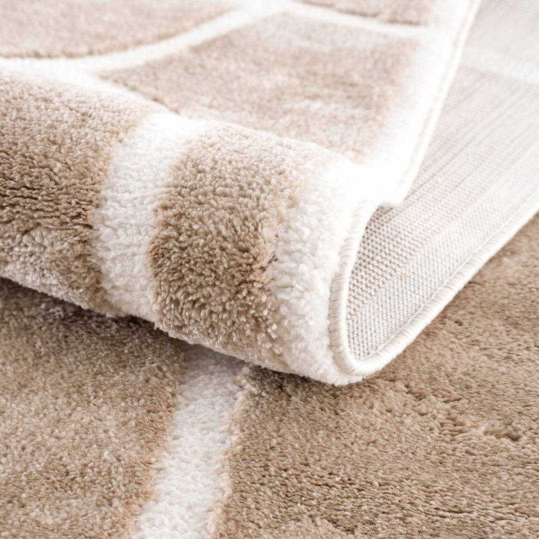 Modern Contemporary Tan And Ivory Area Rug - The Rug Decor