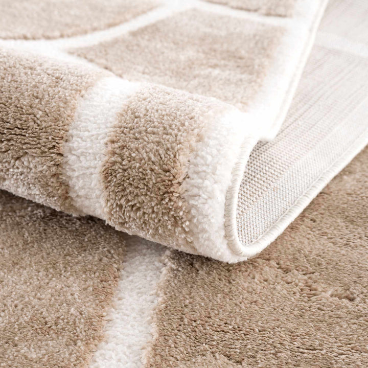 Modern Contemporary Tan And Ivory Area Rug - The Rug Decor