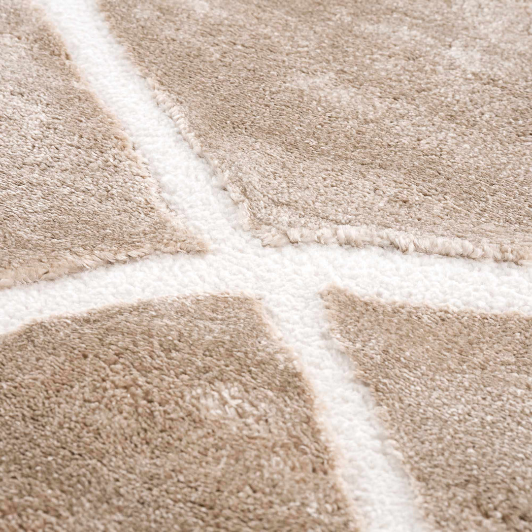 Modern Contemporary Tan And Ivory Area Rug - The Rug Decor