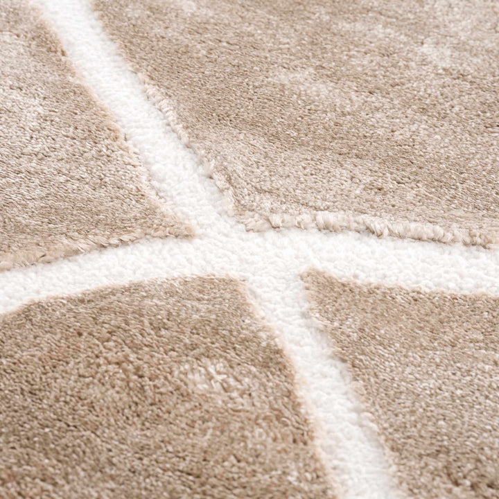 Modern Contemporary Tan And Ivory Area Rug - The Rug Decor