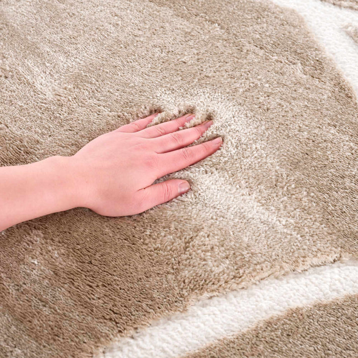 Modern Contemporary Tan And Ivory Area Rug - The Rug Decor