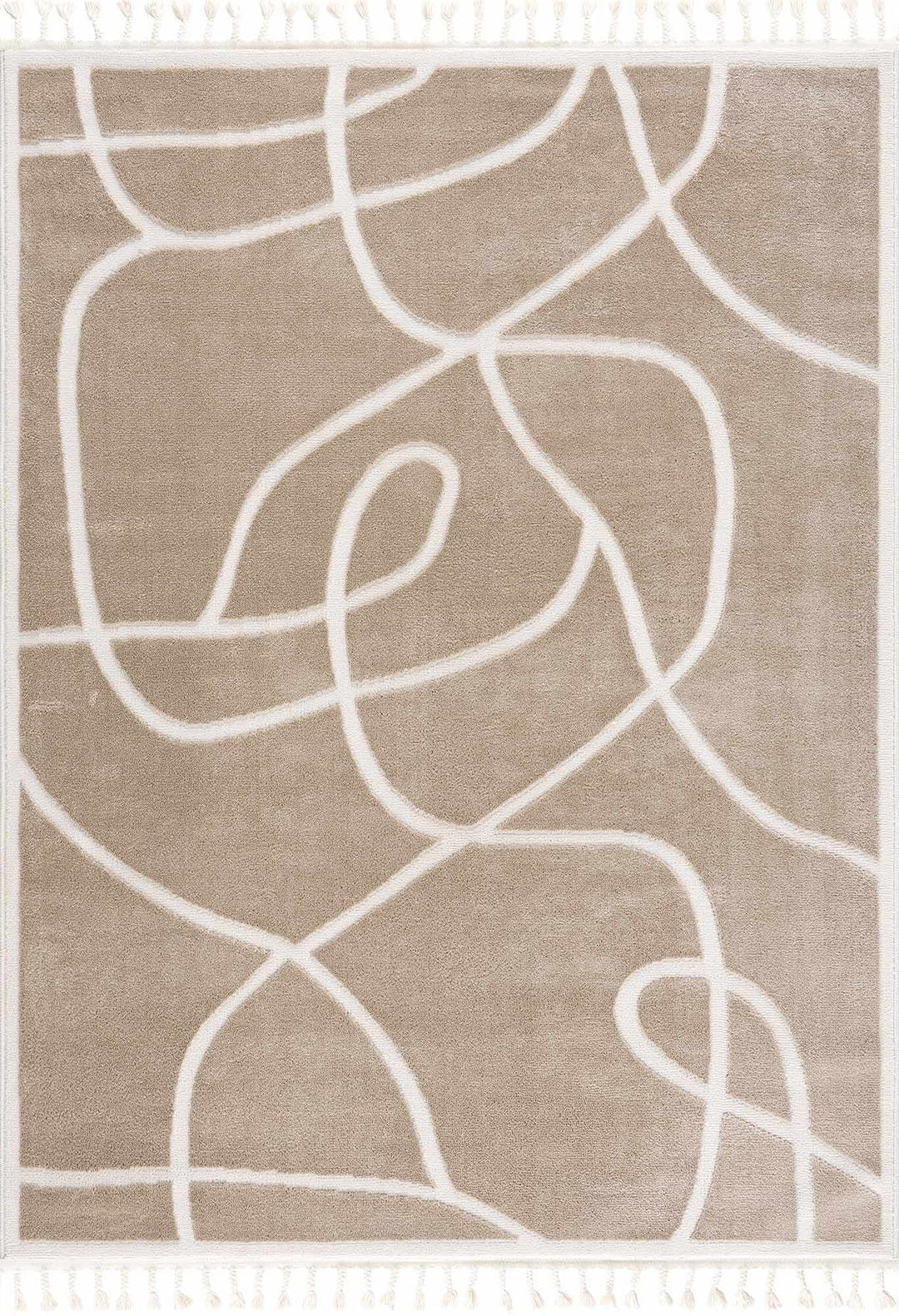 Modern Contemporary Tan And Ivory Area Rug - The Rug Decor